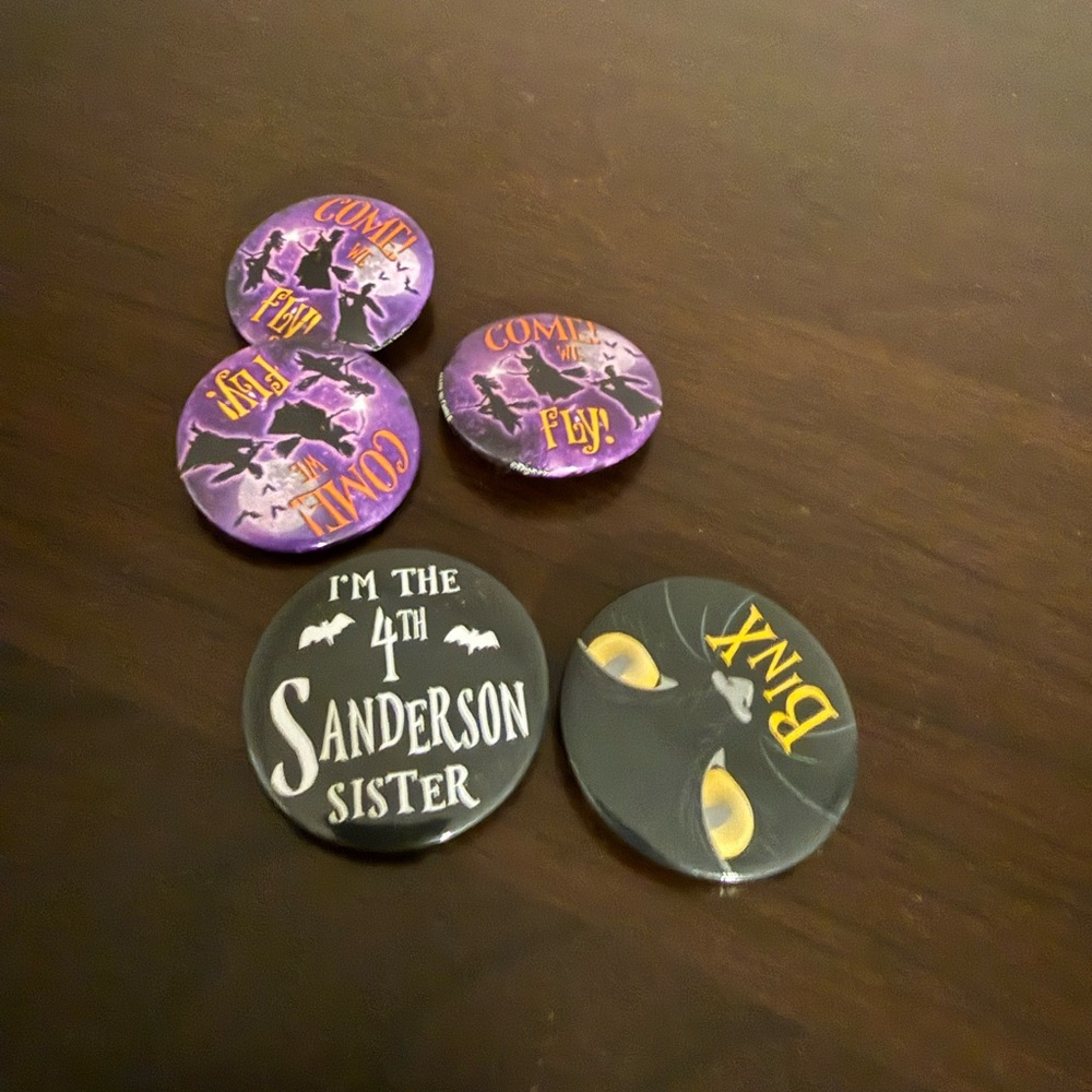 Purple and Black Halloween/Hocus Pocus Themed Pins